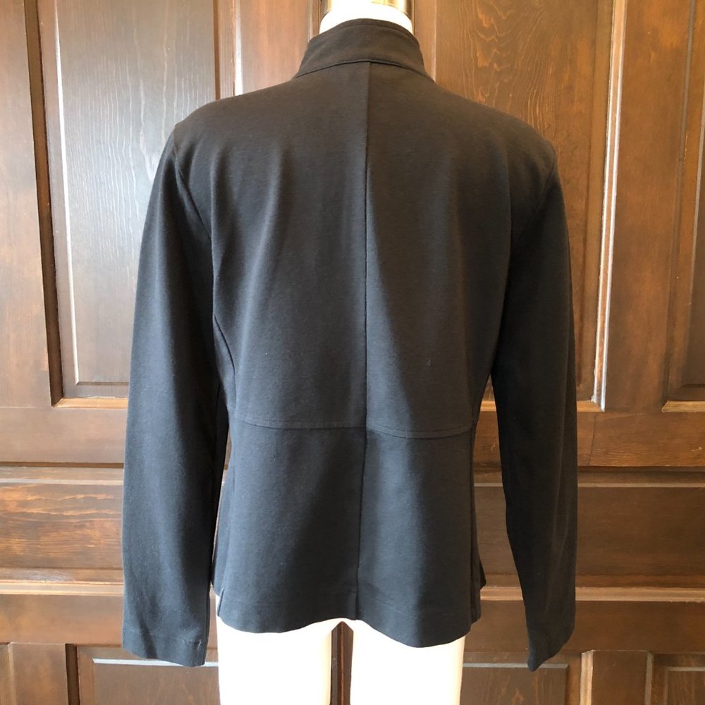 Talbots Full Zip Jacket Basic Solid Black Stretch… - image 6